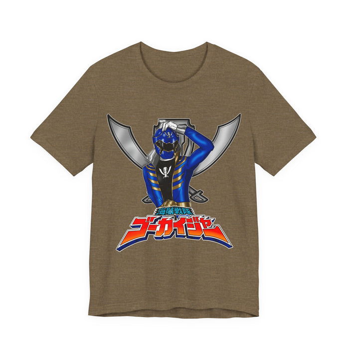 Gokaiger Gokai blue Tee Super Sentai T Shirt Custom Graphic Art Cosplay Shirts Rangers Retro Vintage 90s