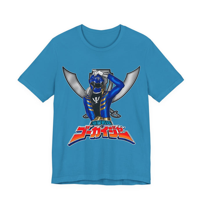 Gokaiger Gokai blue Tee Super Sentai T Shirt Custom Graphic Art Cosplay Shirts Rangers Retro Vintage 90s