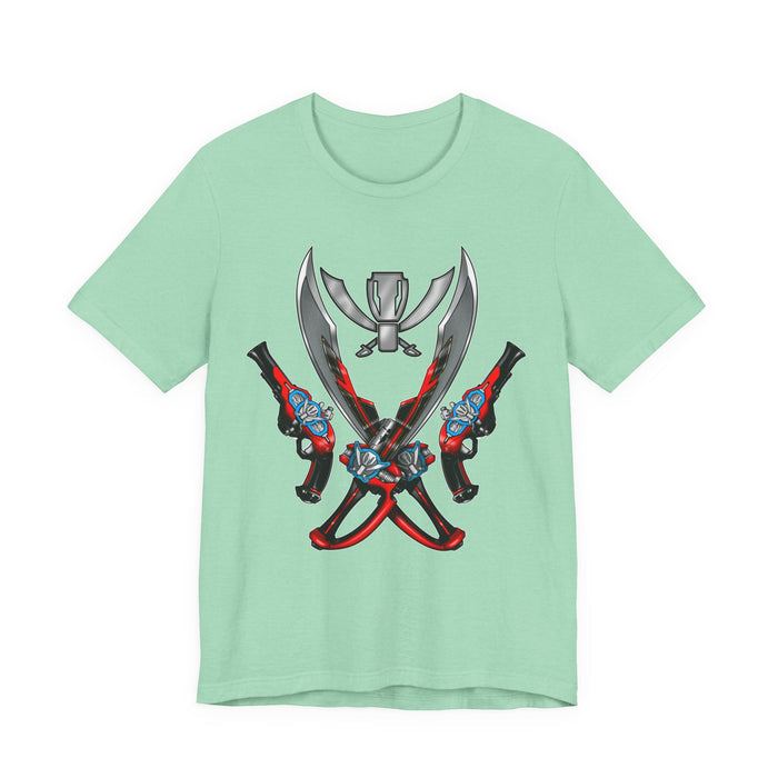 Gokaiger Gokai Gear Tee Super Sentai T Shirt Custom Graphic Art Cosplay Shirts  Retro Vintage 90s