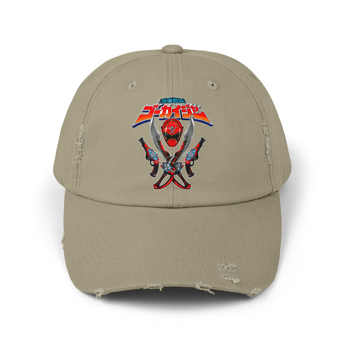 Gokaiger Gokai Red Ranger Distressed Hat Super Sentai T Shirt Custom Graphic Art Cosplay Shirts  Retro Vintage 90s