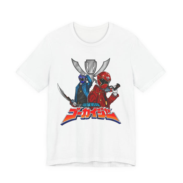 Gokaiger Gokai Red/Blue Tee Super Sentai T Shirt Custom Graphic Art Cosplay Shirts Rangers Retro Vintage 90s