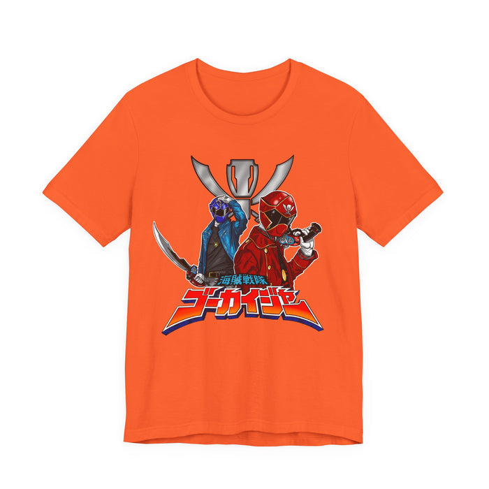 Gokaiger Gokai Red/Blue Tee Super Sentai T Shirt Custom Graphic Art Cosplay Shirts Rangers Retro Vintage 90s