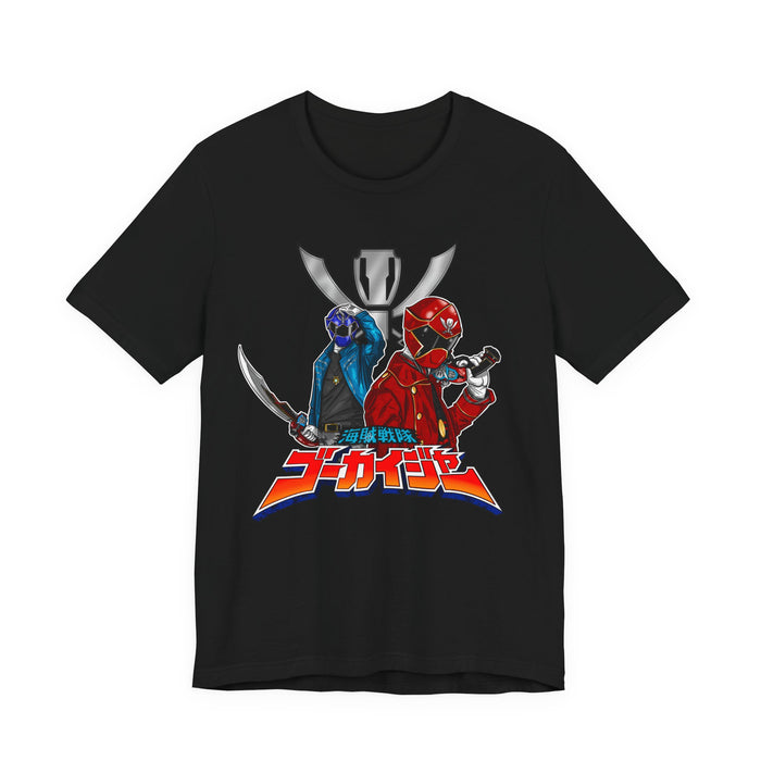 Gokaiger Gokai Red/Blue Tee Super Sentai T Shirt Custom Graphic Art Cosplay Shirts Rangers Retro Vintage 90s