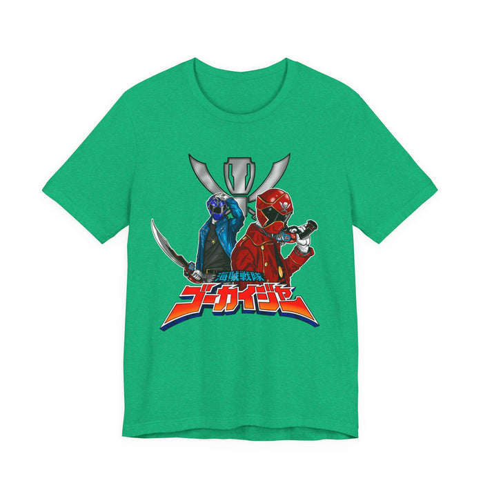 Gokaiger Gokai Red/Blue Tee Super Sentai T Shirt Custom Graphic Art Cosplay Shirts Rangers Retro Vintage 90s