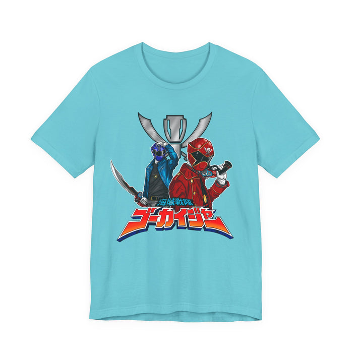 Gokaiger Gokai Red/Blue Tee Super Sentai T Shirt Custom Graphic Art Cosplay Shirts Rangers Retro Vintage 90s