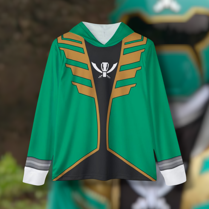 Gokaiger Green Hoodie (Full Print) Lightweight, Breathable, workout, pull over, fitness Hoodie Super Sentai Custom