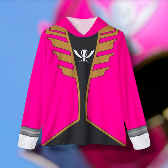Gokaiger pink Hoodie (Full Print) Lightweight, Breathable, workout, pull over, fitness Hoodie Super Sentai Custom