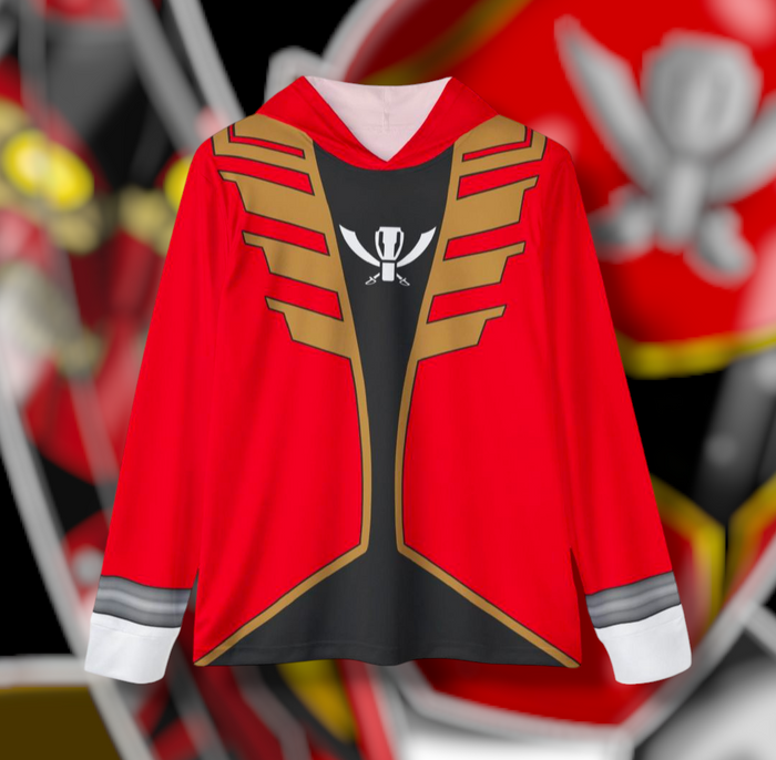 Gokaiger Red Hoodie (Full Print)Lightweight, Breathable, workout, pull over, fitness Hoodie Super Sentai Custom