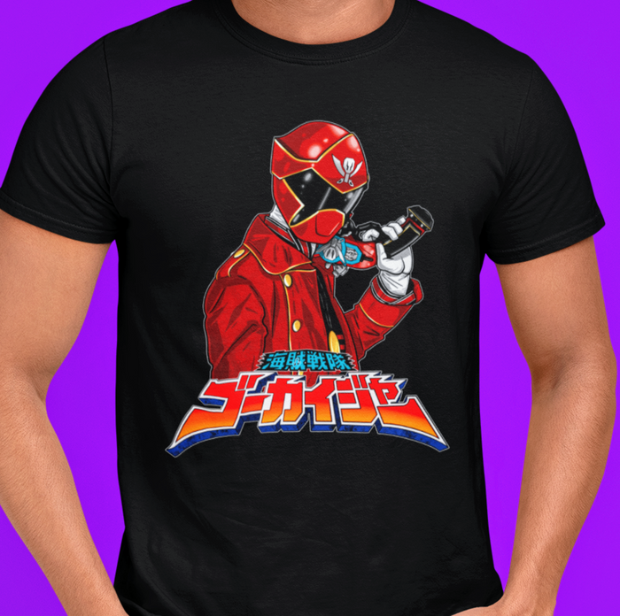 Gokaiger The Captian Tee Super Sentai T Shirt Custom Graphic Art Cosplay Shirts Rangers Retro Vintage 90s