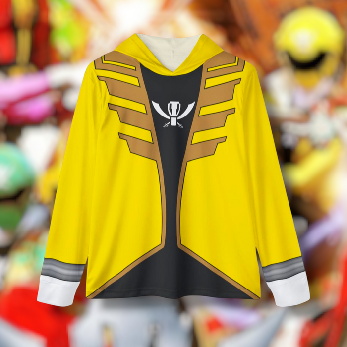 Gokaiger Yellow Hoodie (Full Print)  Lightweight, Breathable, workout, pull over, fitness Hoodie (Full Print) Super Sentai Custom