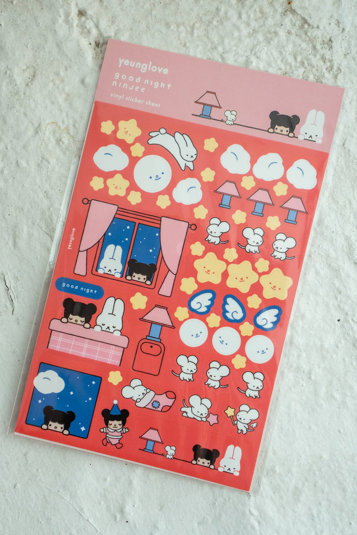 Good Night Ninjee Sticker Sheet