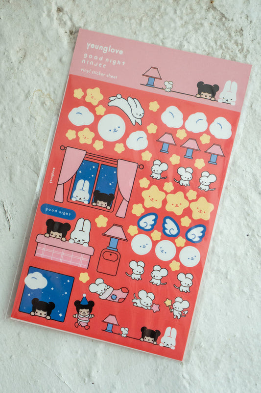 Good Night Ninjee Sticker Sheet