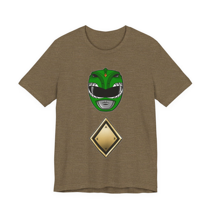 Green Helmet Tee Super Sentai T Shirt Custom Graphic Art Cosplay Shirts Rangers Retro Vintage 90s