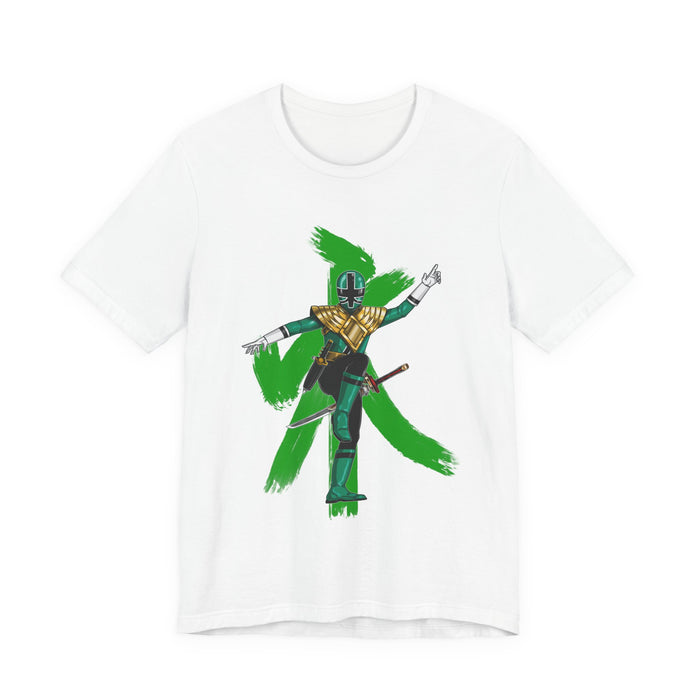 Green Samurai Dragon Ranger Tee Custom Graphic Art Cosplay Shirts Rangers Retro Vintage 90s