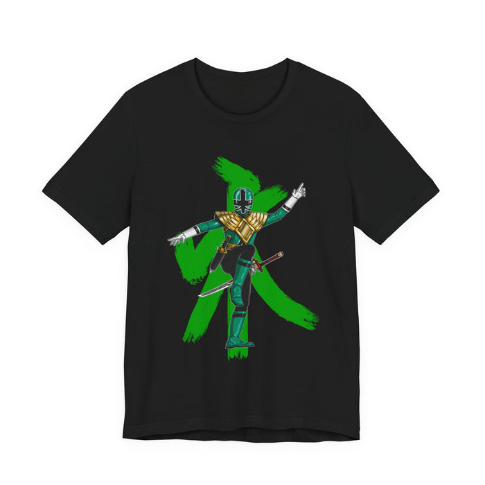 Green Samurai Dragon Ranger Tee Custom Graphic Art Cosplay Shirts Rangers Retro Vintage 90s