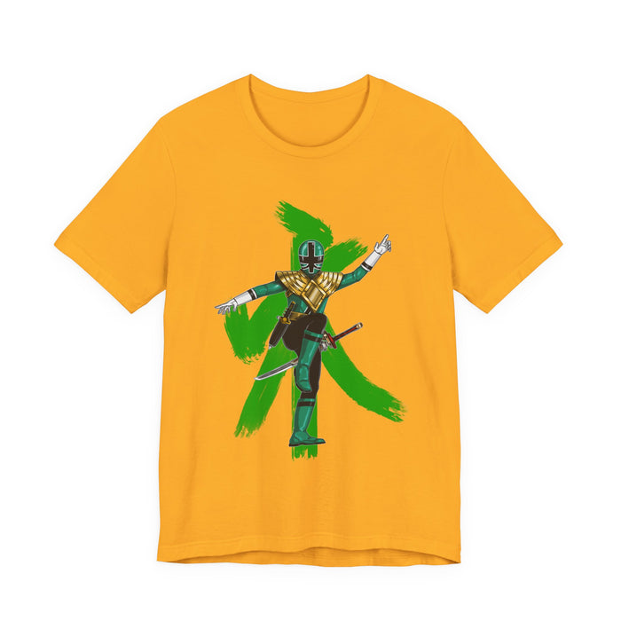 Green Samurai Dragon Ranger Tee Custom Graphic Art Cosplay Shirts Rangers Retro Vintage 90s