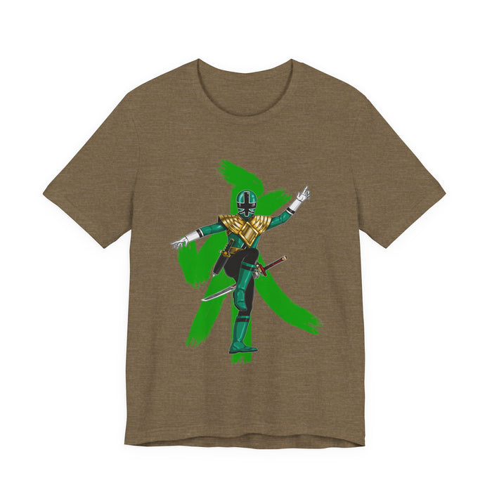 Green Samurai Dragon Ranger Tee Custom Graphic Art Cosplay Shirts Rangers Retro Vintage 90s