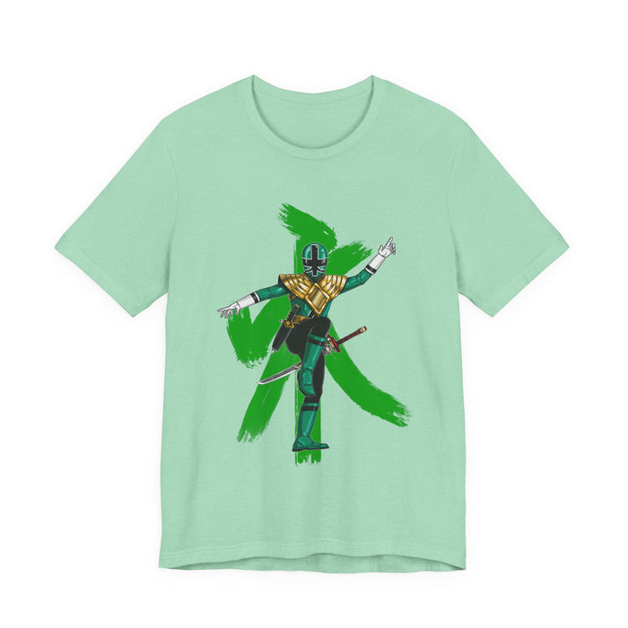Green Samurai Dragon Ranger Tee Custom Graphic Art Cosplay Shirts Rangers Retro Vintage 90s