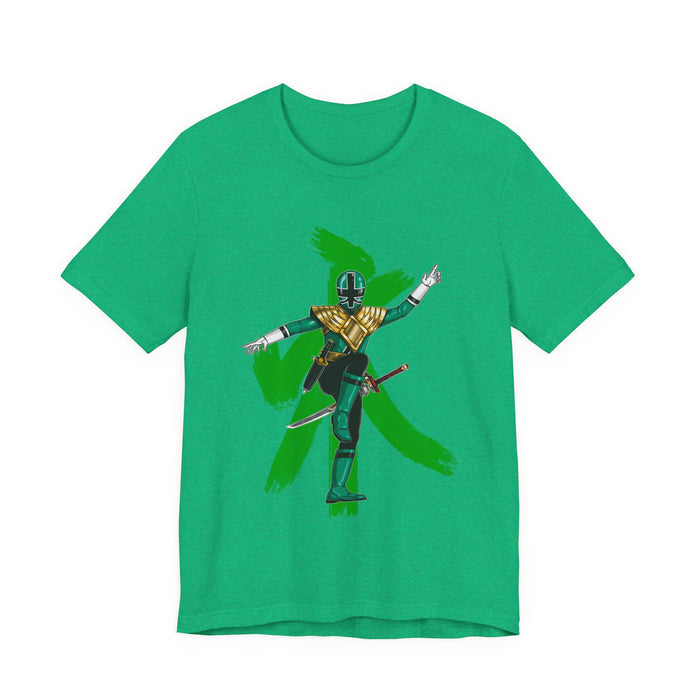 Green Samurai Dragon Ranger Tee Custom Graphic Art Cosplay Shirts Rangers Retro Vintage 90s