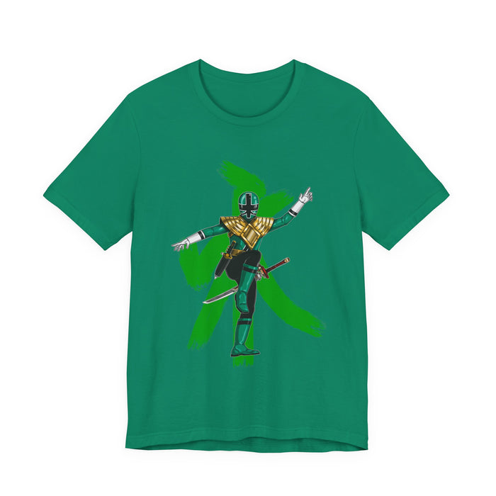 Green Samurai Dragon Ranger Tee Custom Graphic Art Cosplay Shirts Rangers Retro Vintage 90s