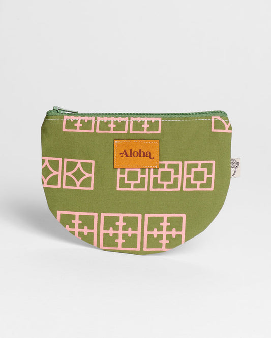 Half Round Pouch - Breeze Block Ivy