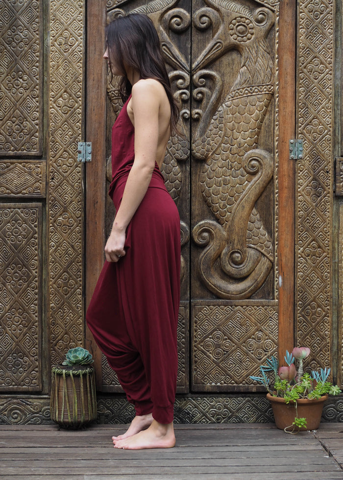 Halter Jumpsuit - Crimson