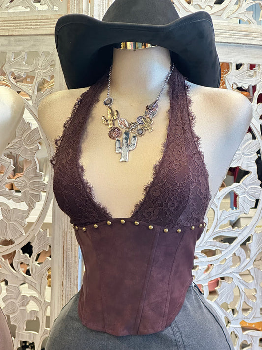 Halter Studded Top - Estira, Stretchy