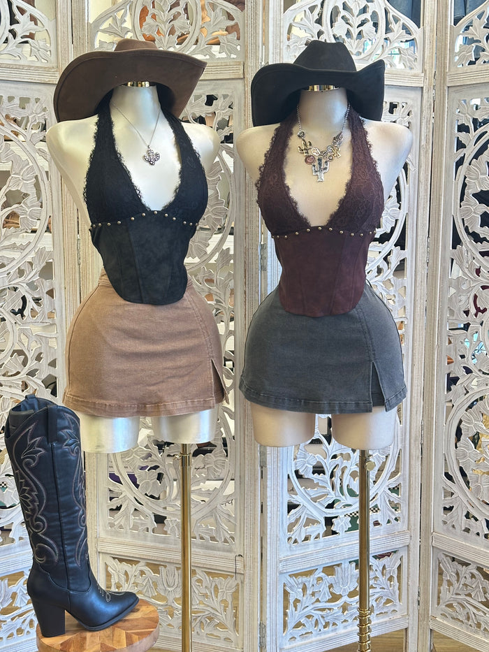 Halter Studded Top - Estira, Stretchy
