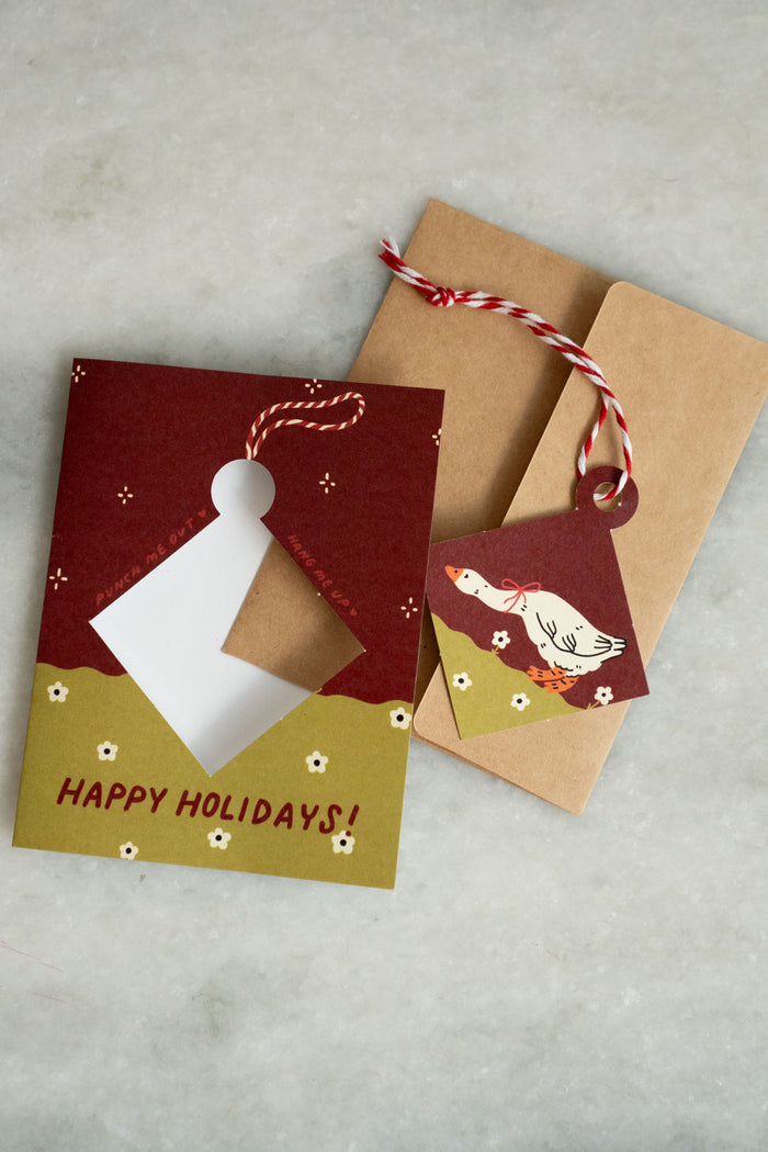 Holiday Goose - Punch-Out Ornament Card