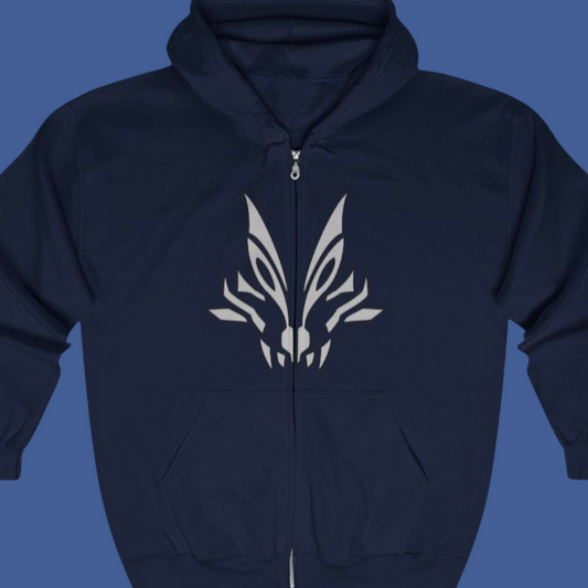 Howling Wolf Full Zip Hoodie Custom Graphic Art Cosplay Shirts Rangers Retro Vintage 90s