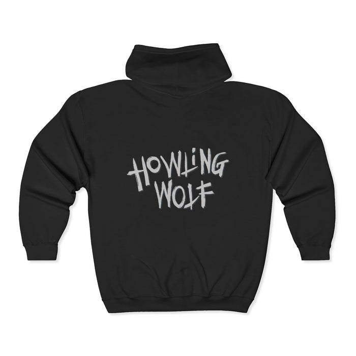 Howling Wolf Full Zip Hoodie Custom Graphic Art Cosplay Shirts Rangers Retro Vintage 90s