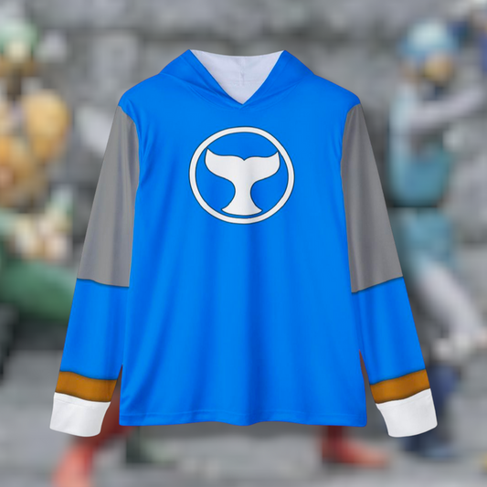 Hurricaneger Blue Hoodie (Full Print) Lightweight, Breathable, workout, pull over, fitness Hoodie (Full Print) Super Sentai Custom