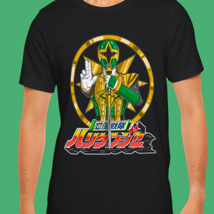 Hurricaneger Green Tee Super Sentai T Shirt Custom Graphic Art Cosplay Shirts Rangers Retro Vintage 90s