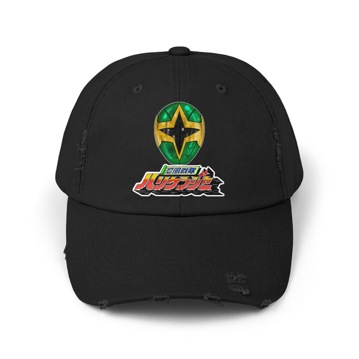 Hurricanenger Green Distressed Hat Super Sentai T Shirt Custom Graphic Art Cosplay Shirts Rangers Retro Vintage 90s