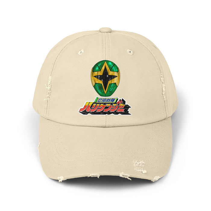 Hurricanenger Green Distressed Hat Super Sentai T Shirt Custom Graphic Art Cosplay Shirts Rangers Retro Vintage 90s