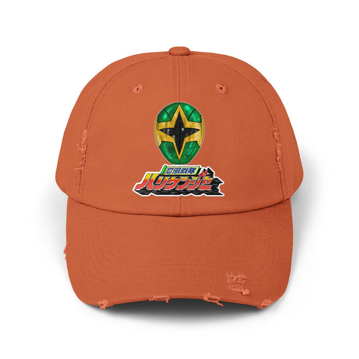 Hurricanenger Green Distressed Hat Super Sentai T Shirt Custom Graphic Art Cosplay Shirts Rangers Retro Vintage 90s