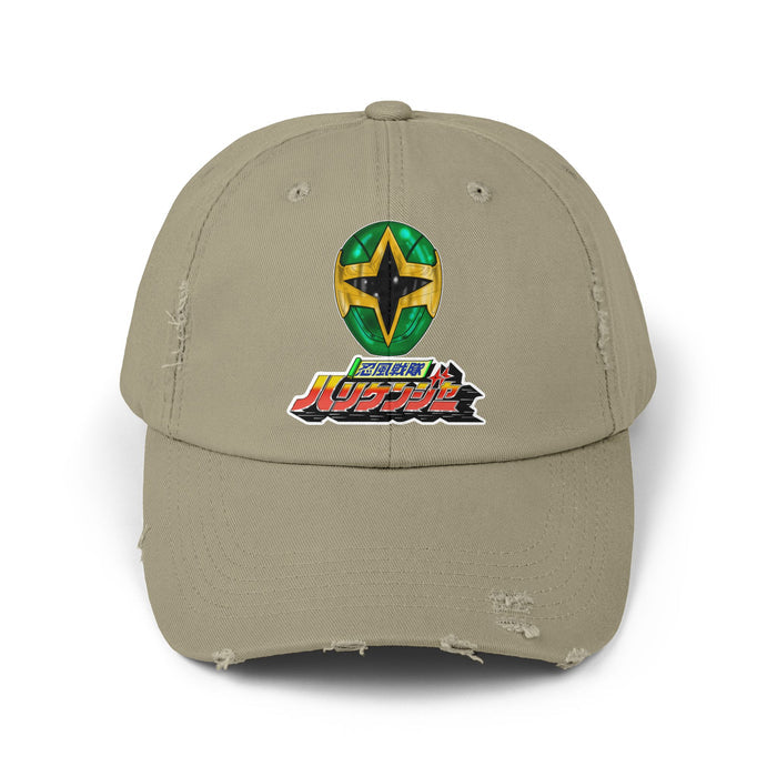 Hurricanenger Green Distressed Hat Super Sentai T Shirt Custom Graphic Art Cosplay Shirts Rangers Retro Vintage 90s