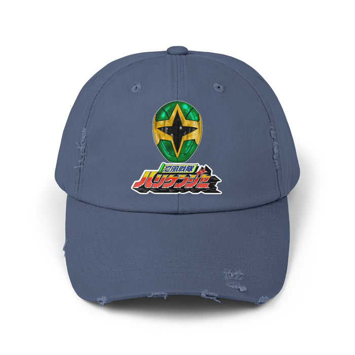 Hurricanenger Green Distressed Hat Super Sentai T Shirt Custom Graphic Art Cosplay Shirts Rangers Retro Vintage 90s