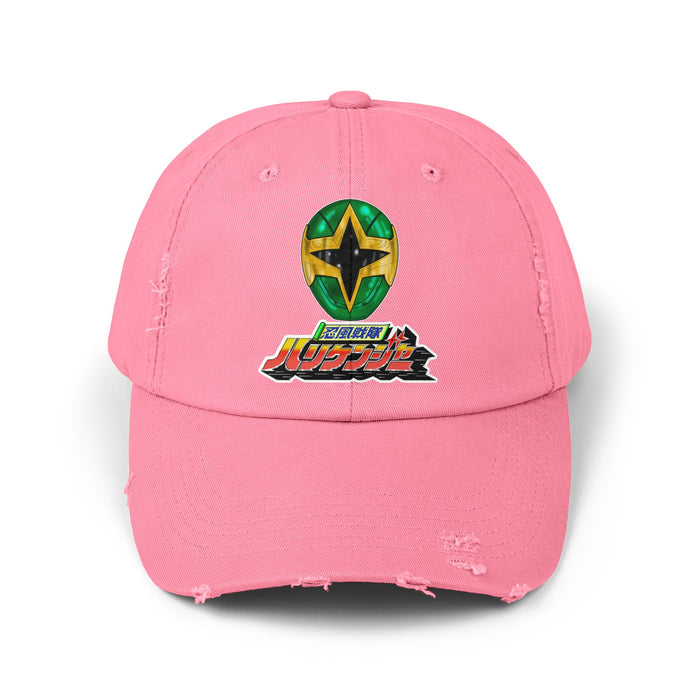 Hurricanenger Green Distressed Hat Super Sentai T Shirt Custom Graphic Art Cosplay Shirts Rangers Retro Vintage 90s