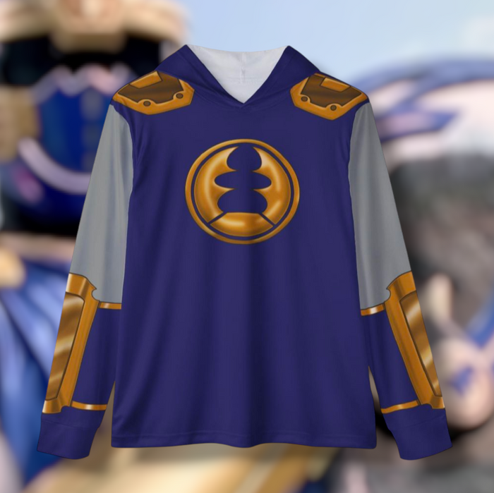 Hurricanger Blue Hoodie (Full Print) Lightweight, Breathable, workout, pull over, fitness Hoodie Super Sentai Custom