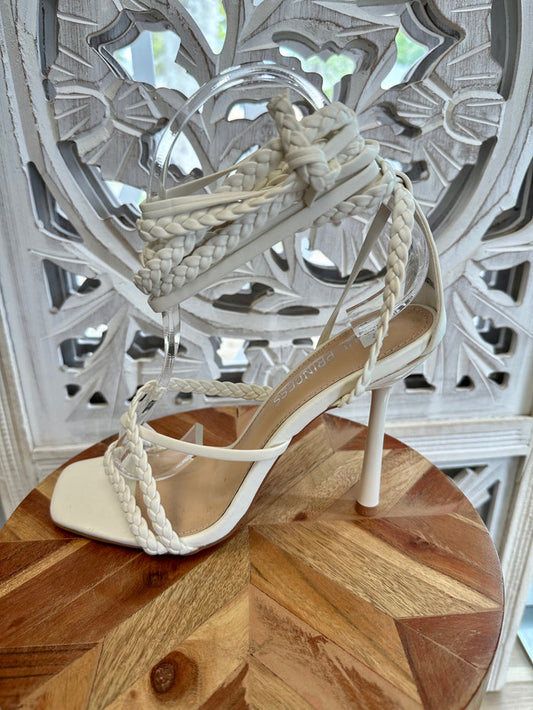 Ivory Braided Heels