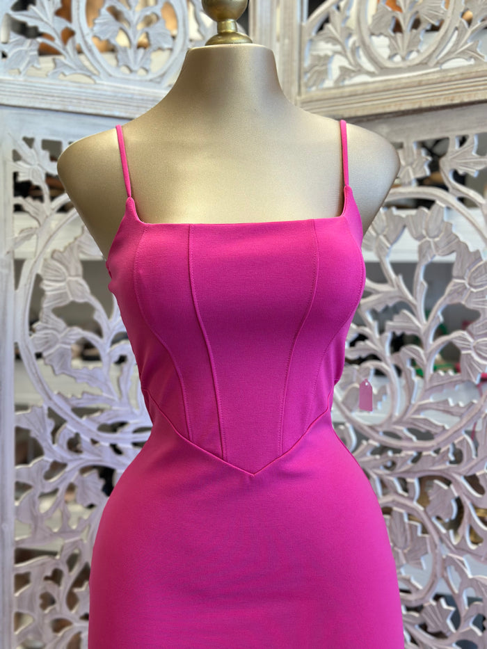 Hot Pink Corset Style Dress