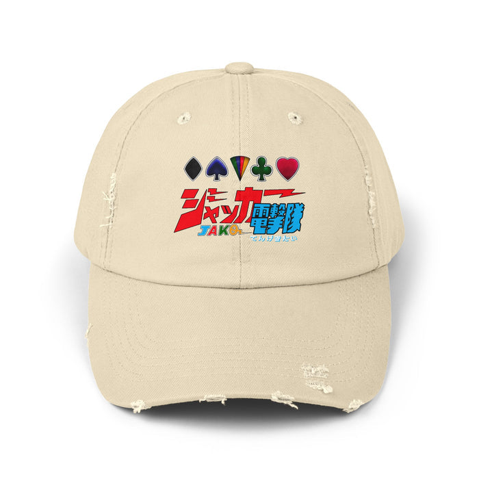 JAKQ Team Distressed Hat Super Sentai T Shirt Custom Graphic Art Cosplay Shirts  Retro Vintage 90s