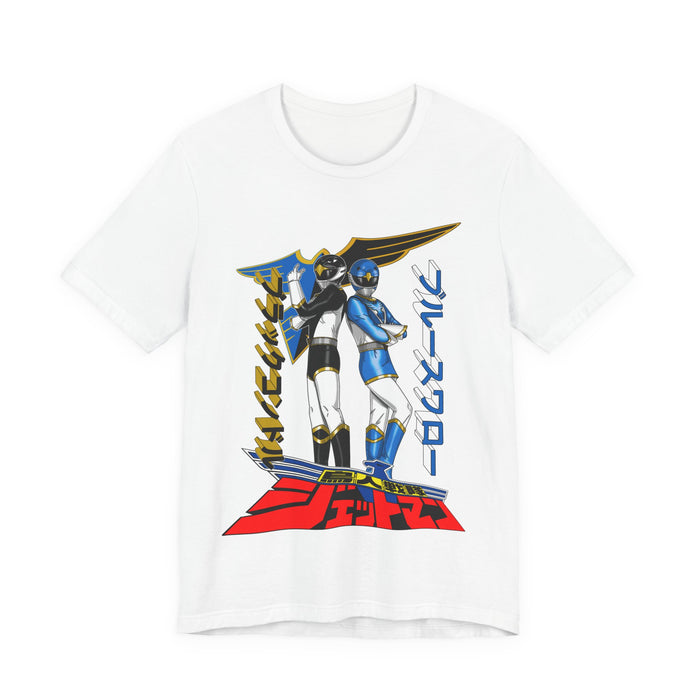 Jetman Black and Blue Condor Tee Custom Graphic Art Cosplay Shirts Rangers Retro Vintage 90s