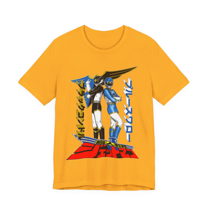Jetman Black and Blue Condor Tee Custom Graphic Art Cosplay Shirts Rangers Retro Vintage 90s