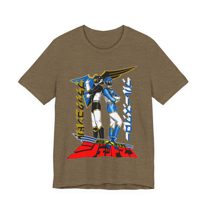 Jetman Black and Blue Condor Tee Custom Graphic Art Cosplay Shirts Rangers Retro Vintage 90s