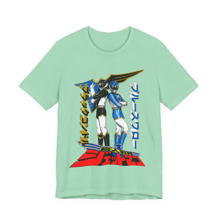 Jetman Black and Blue Condor Tee Custom Graphic Art Cosplay Shirts Rangers Retro Vintage 90s