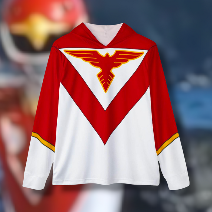 Jetman Red Hawk Hoodie (Full Print) Lightweight, Breathable, workout, pull over, fitness Hoodie Super Sentai Custom