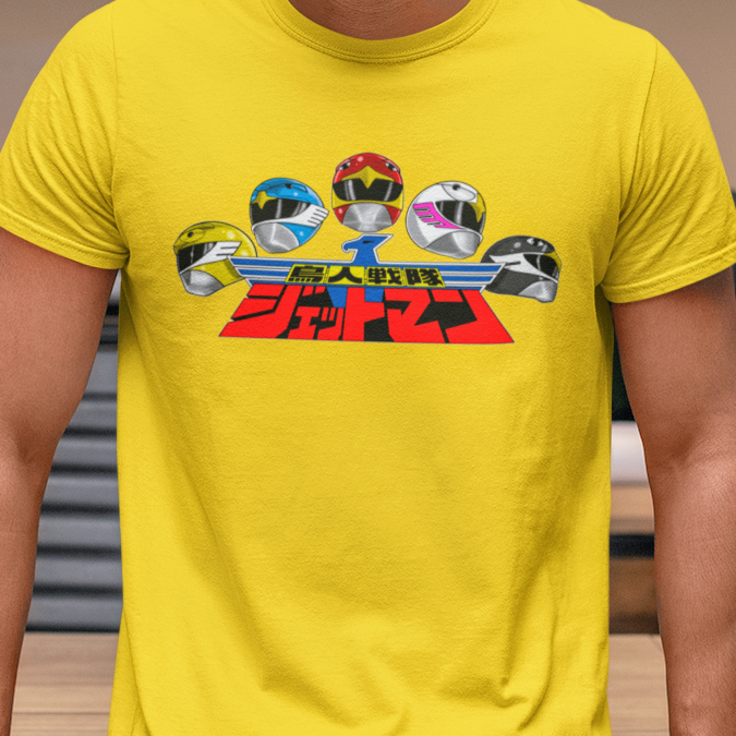 Jetman Team Tee Super Sentai T Shirt Custom Graphic Art Cosplay Shirts  Retro Vintage 90s