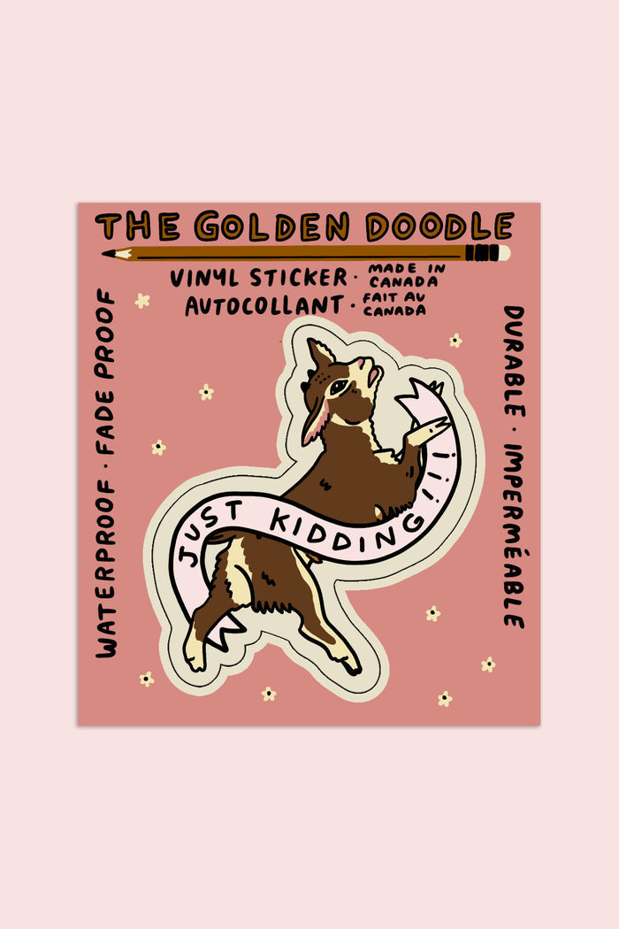 Just Kidding Vinyl Sticker